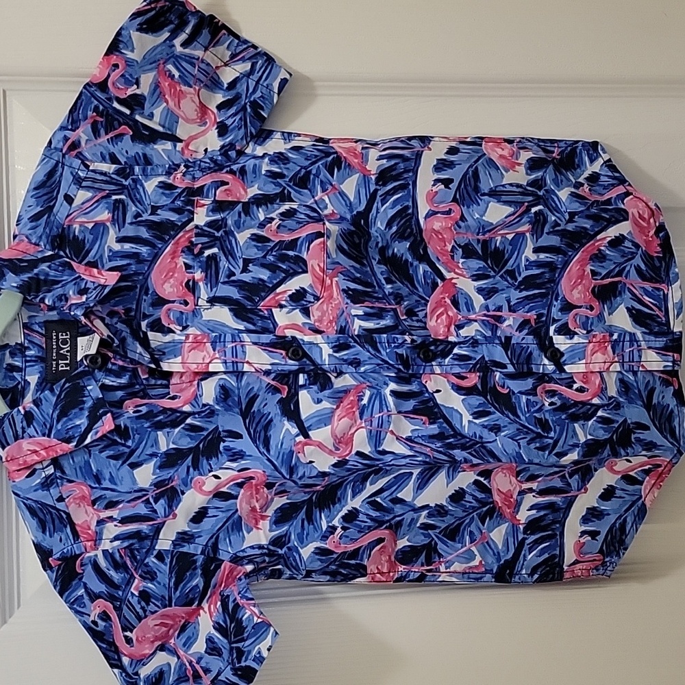 Place Tropical Flamingo Shirt with Blue and Pink